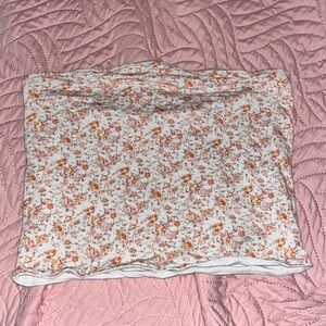 American Eagle Outfitters Floral Crop Top - White and Orange